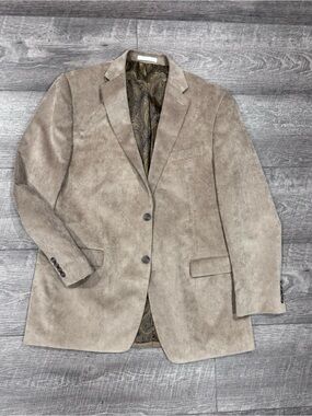 Chaps size‎ 44L Men's Taupe soft corduroy Blazer - Classic Two-Button Sport Coat